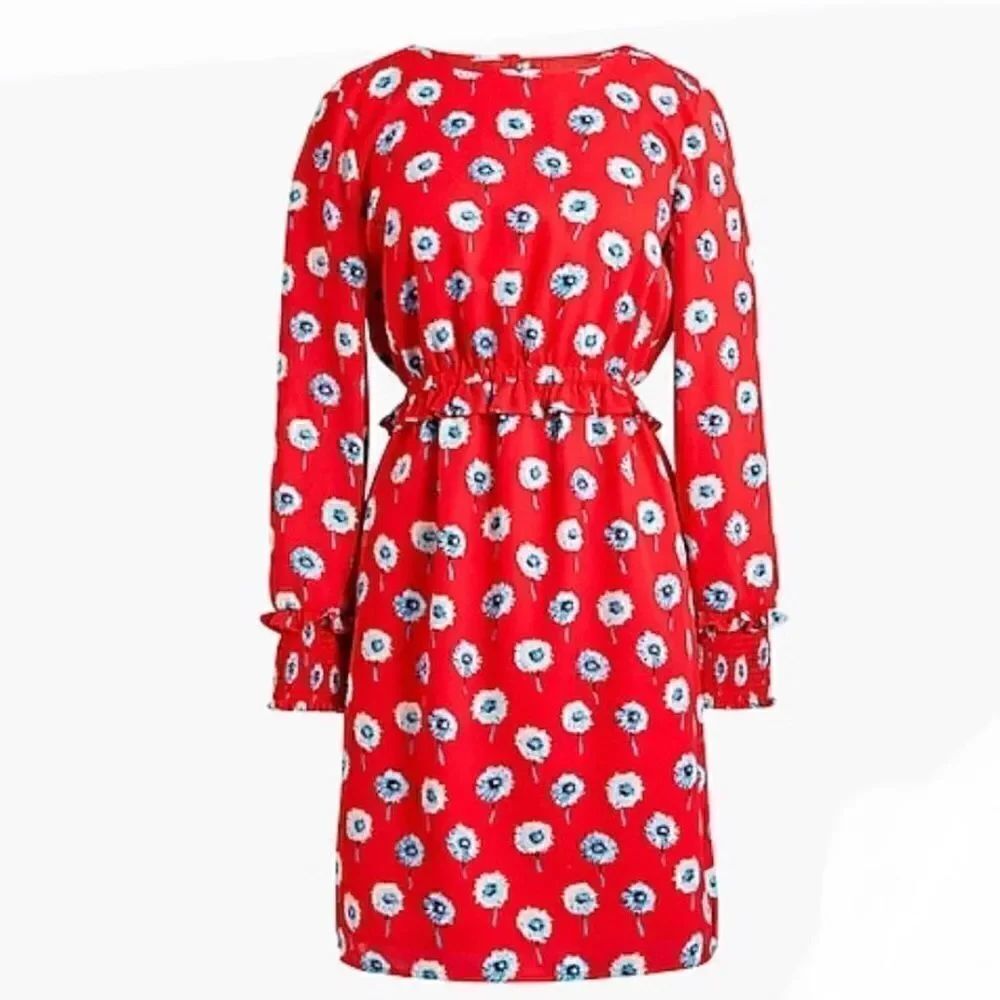J. Crew | Printed Long Sleeve Fitted Dress